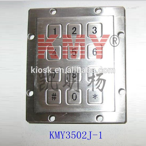 سیستم کنترل دسترسی IP65 ضد آب 3x4 12 کلید صفحه کلید فلزی ضد زنگ