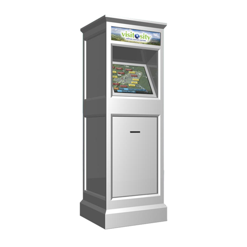 សាកថ្មទូរស័ព្ទ Kiosk Multi Touchscreen ជញ្ជាំង Kiosk បានម៉ោនដោយមានអេក្រង់ទ្វេ