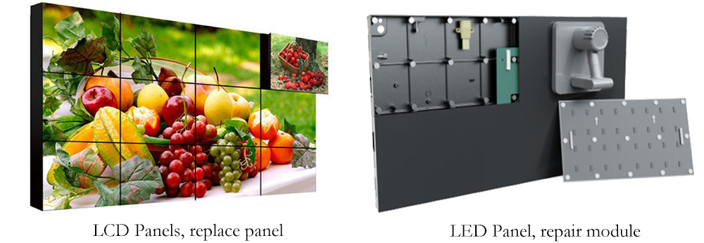 Repair comparison of LCD and LED display