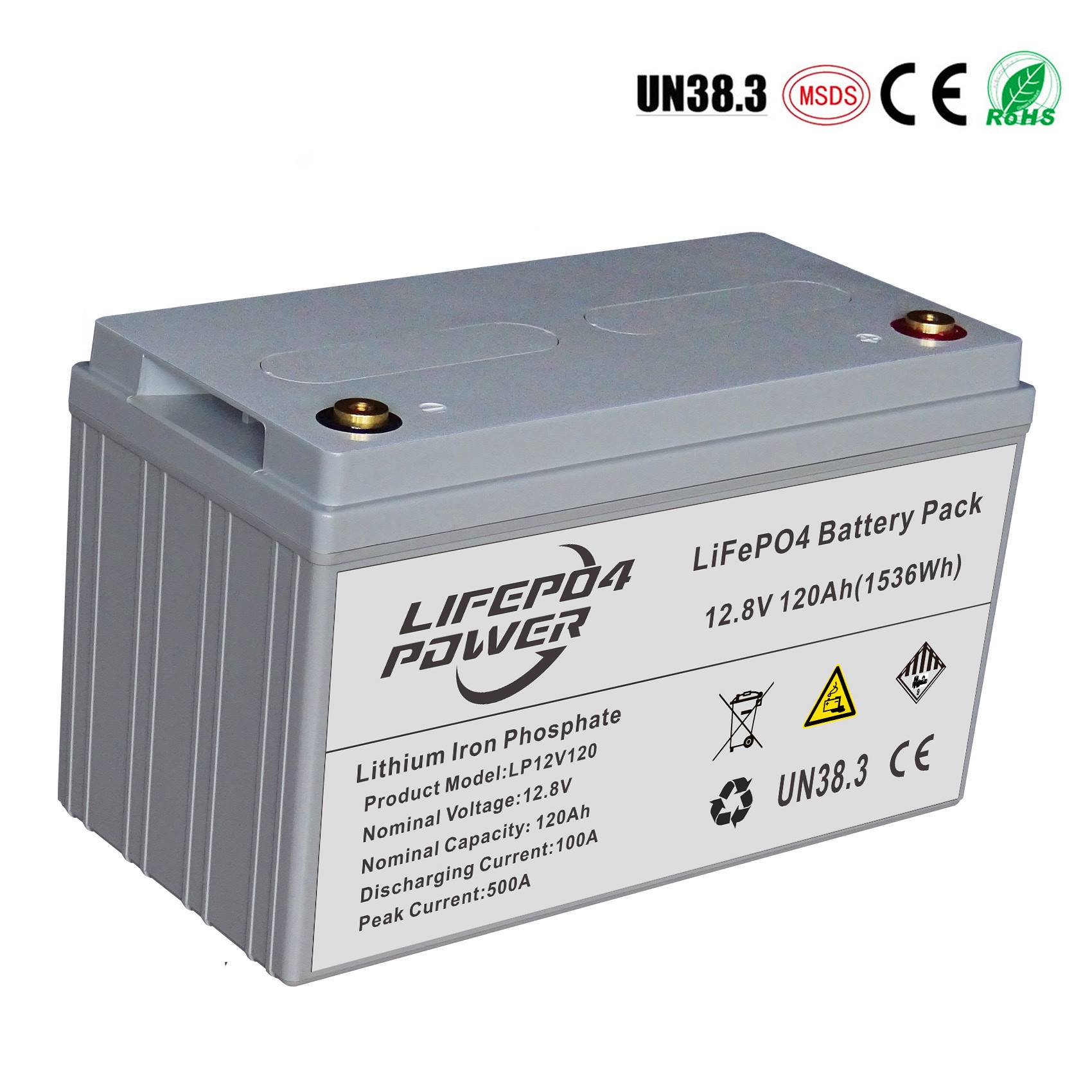 Litiumjernfosfatbatteri 12V 120Ah