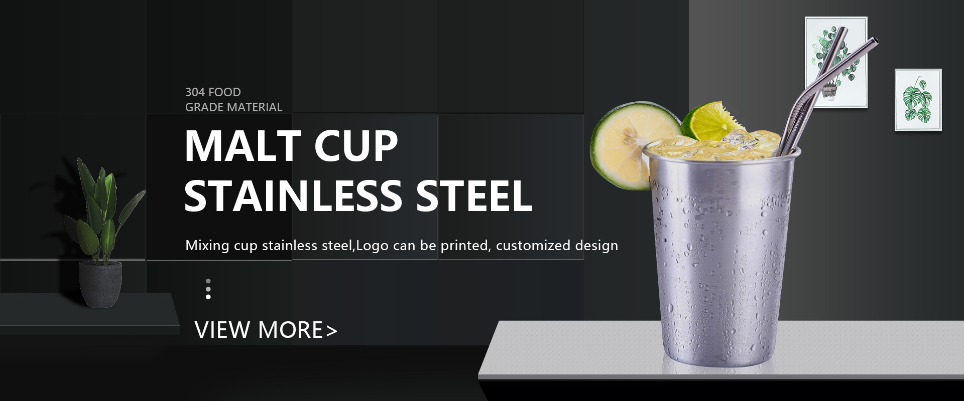 Malt cup stainless steel